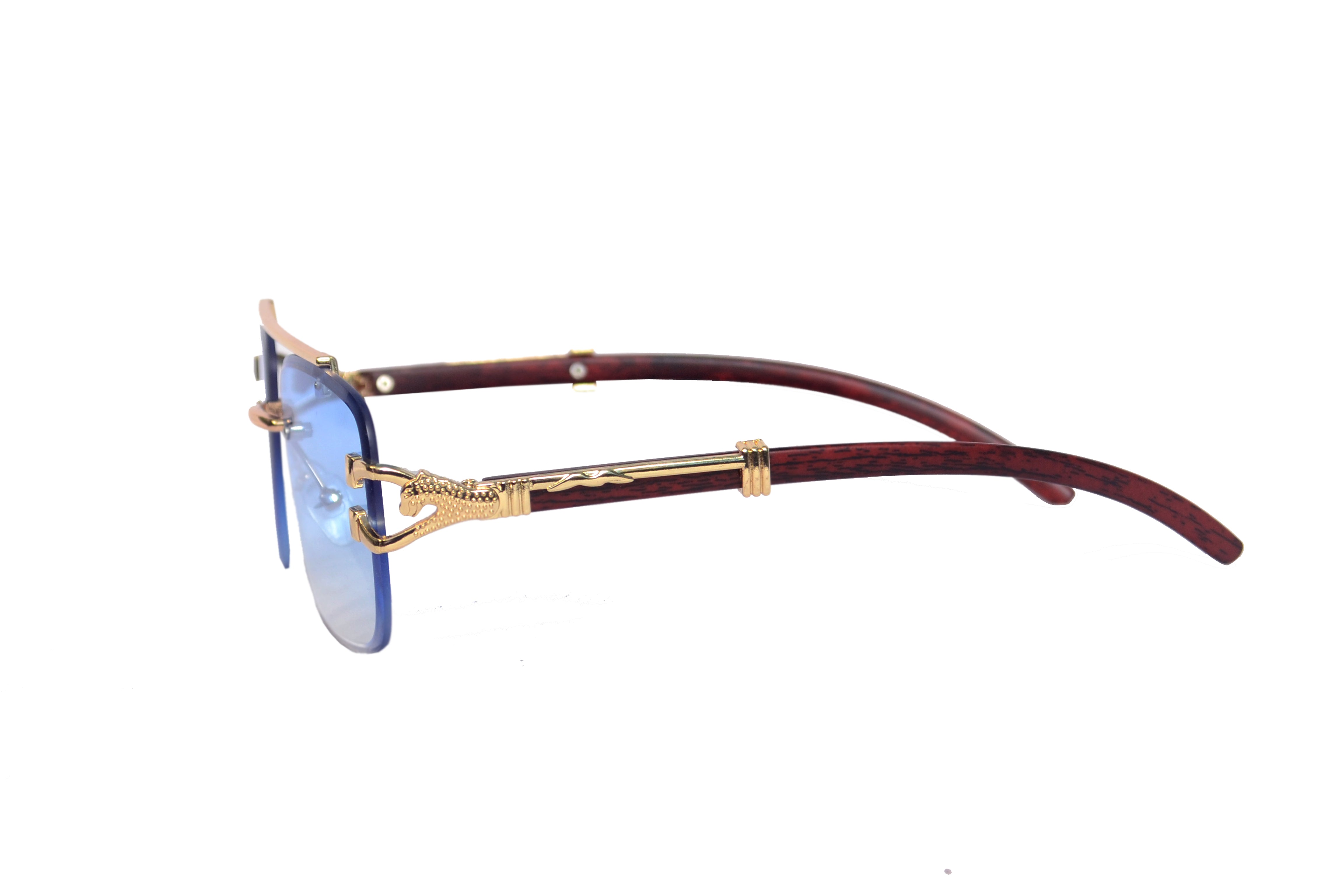 FANCY DOUBLE BRIDGE RIMLESS SUNGLASSES