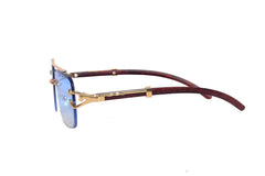 FANCY DOUBLE BRIDGE RIMLESS SUNGLASSES