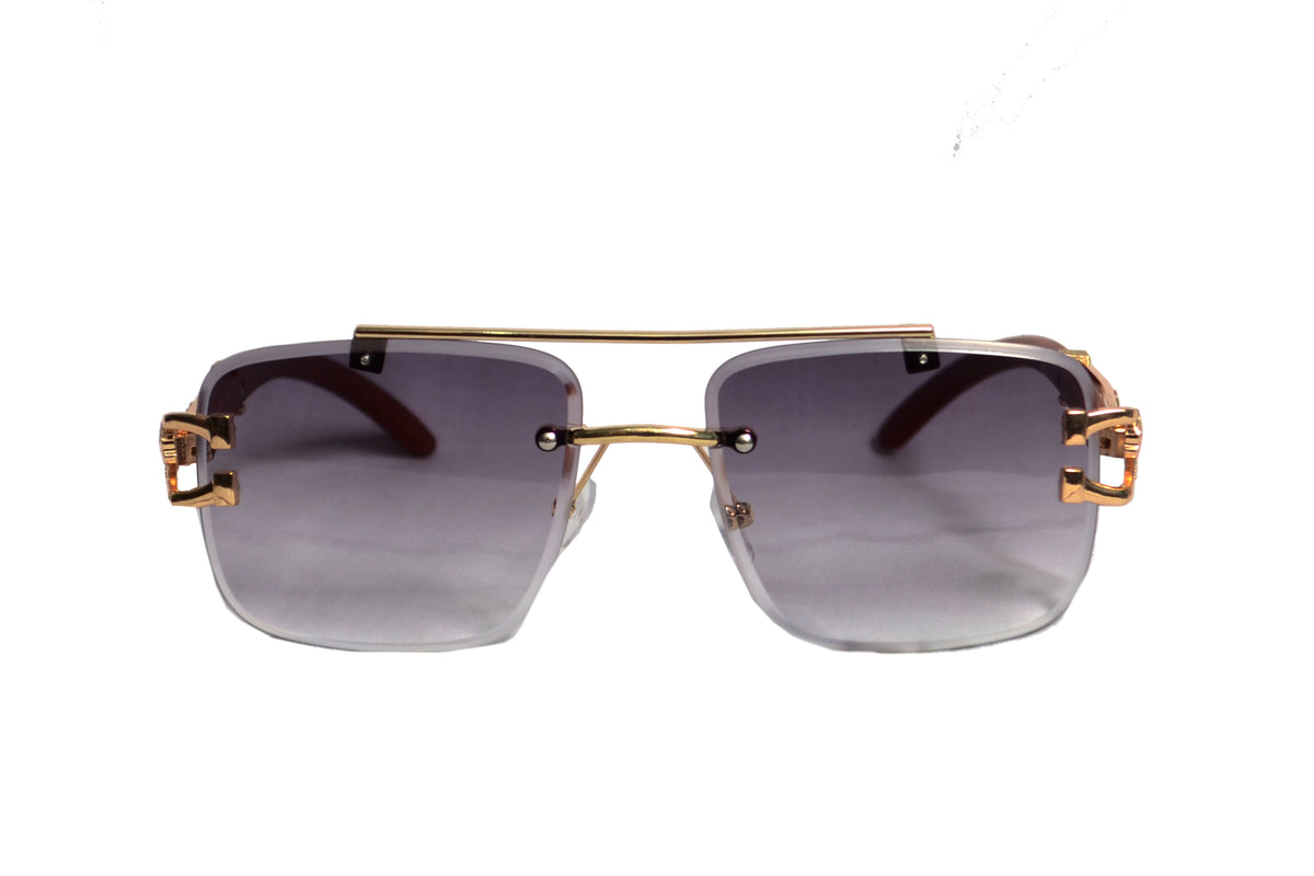CAROMA DOUBLE BRIDGE RIMLESS SUNGLASSES